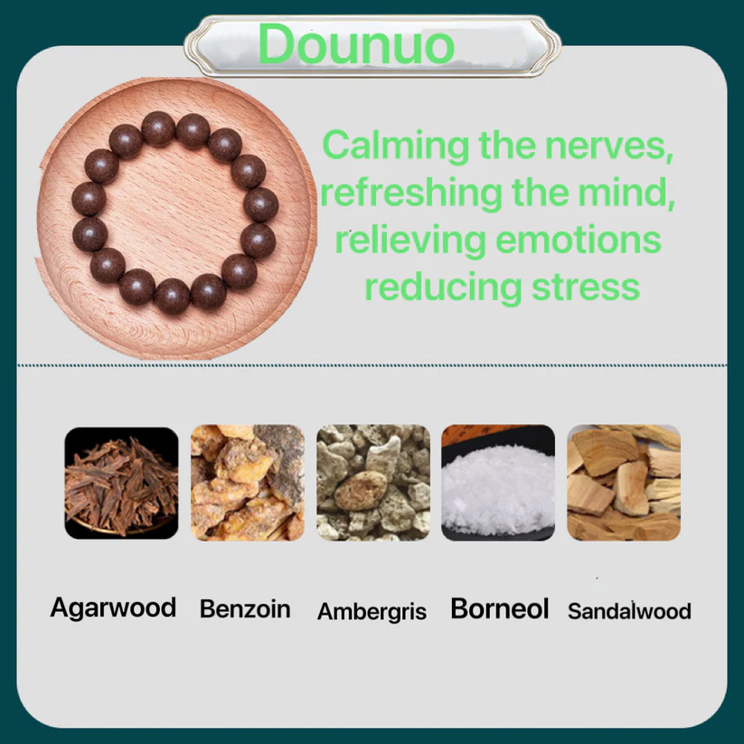 Ancient Handmade herbal medicine bracelet Incense Beads with Multiple Efficacy:Sleep Aid,Stress Relief,Emotional Stability