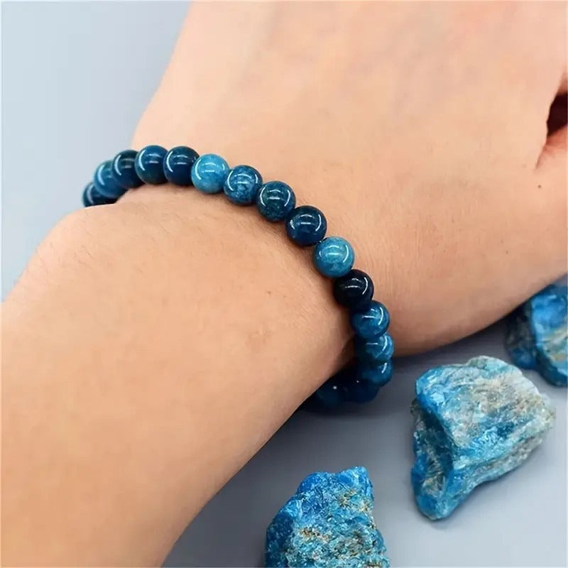 bohemian bracelet blue apatite ——Suitable for wooden life style and water life style wear