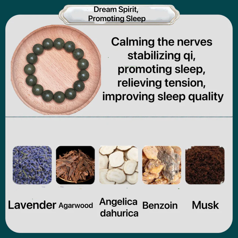 Ancient Handmade herbal medicine bracelet Incense Beads with Multiple Efficacy:Sleep Aid,Stress Relief,Emotional Stability