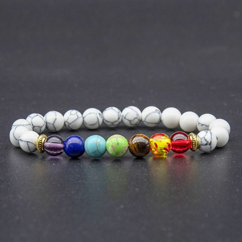 Colorful natural volcano handmade beaded natural tiger eye stone bracelet, which contains the properties of fire and earth