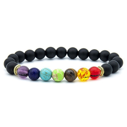 Colorful natural volcano handmade beaded natural tiger eye stone bracelet, which contains the properties of fire and earth