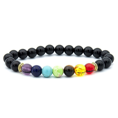 Colorful natural volcano handmade beaded natural tiger eye stone bracelet, which contains the properties of fire and earth